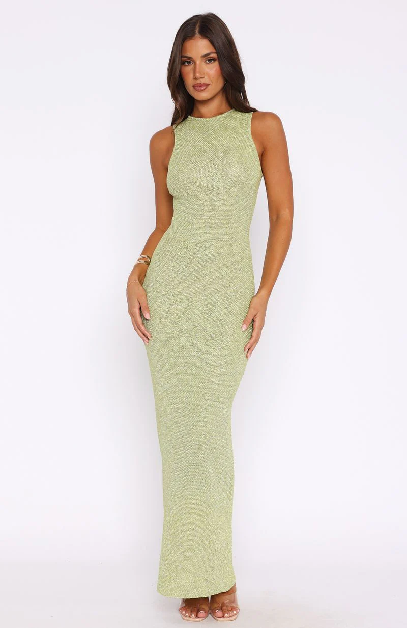 At Dusk Knit Maxi Dress Apple - Image 2