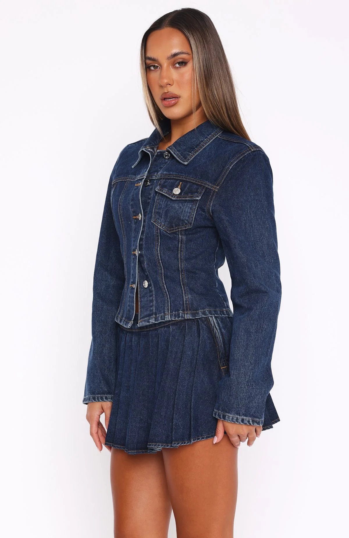 Ayla Denim Jacket Dark Blue - Image 3