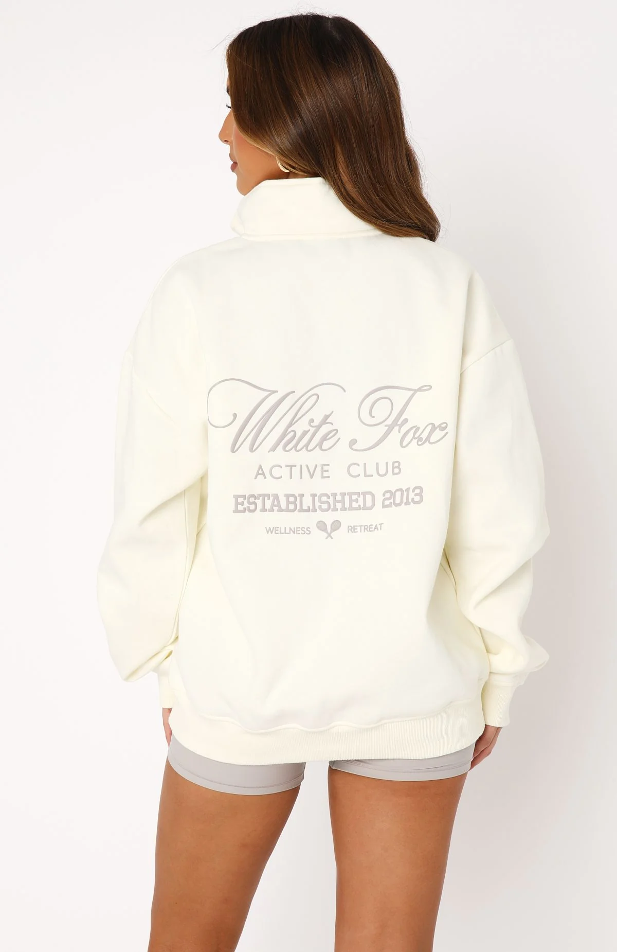 Blind Sided Zip Front Sweater Off White - Image 4