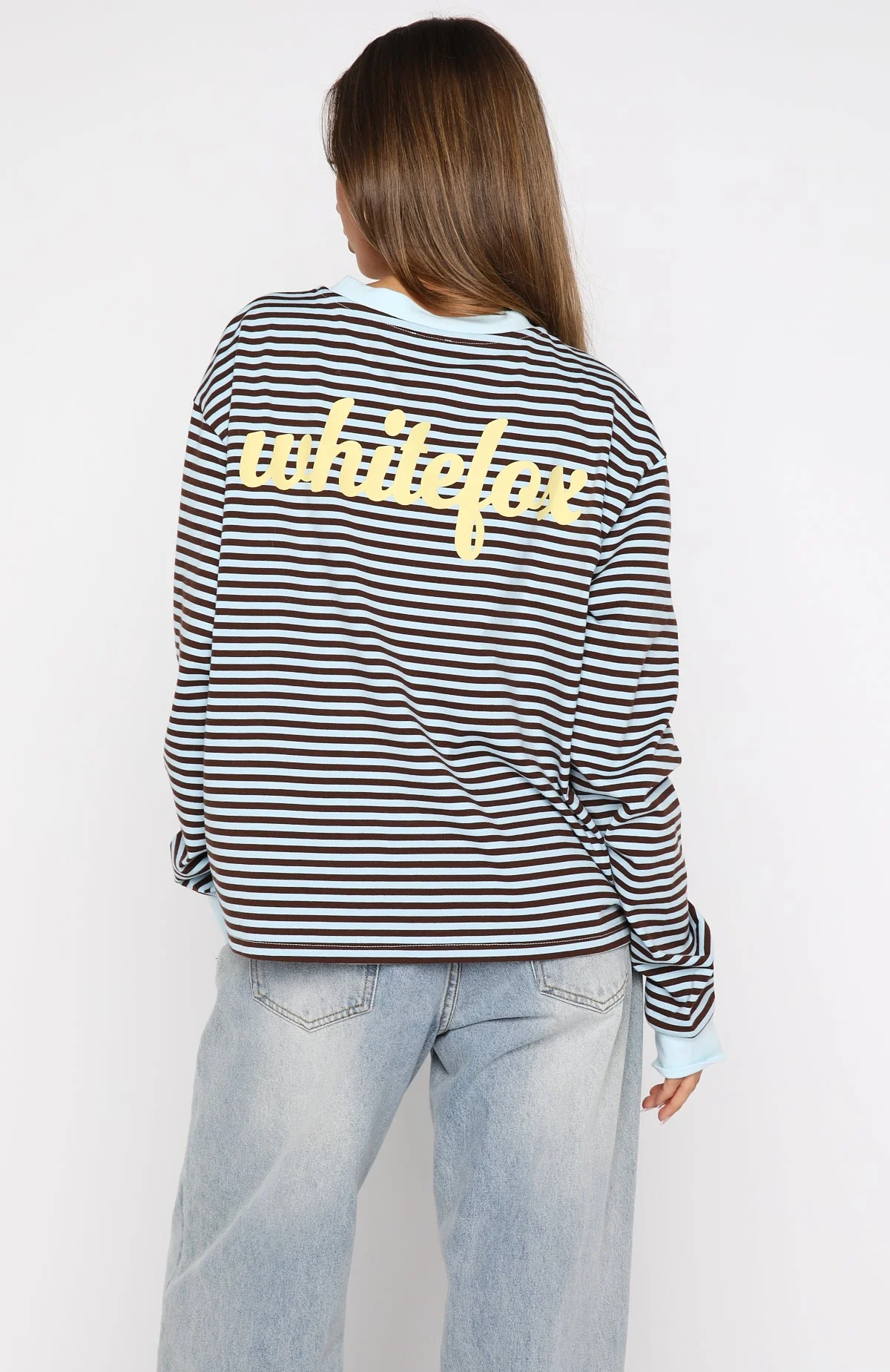 Catch The Drift Long Sleeve Tee Blue/Choc Stripe - Image 5