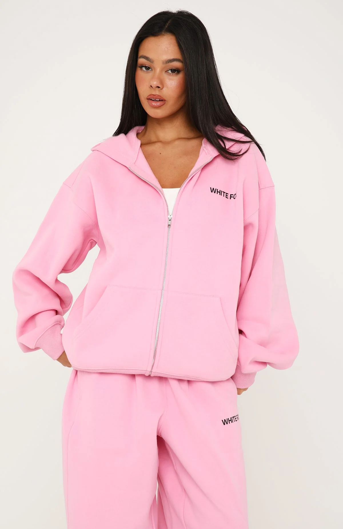 Core Classic Zip Front Hoodie Pink - Image 2