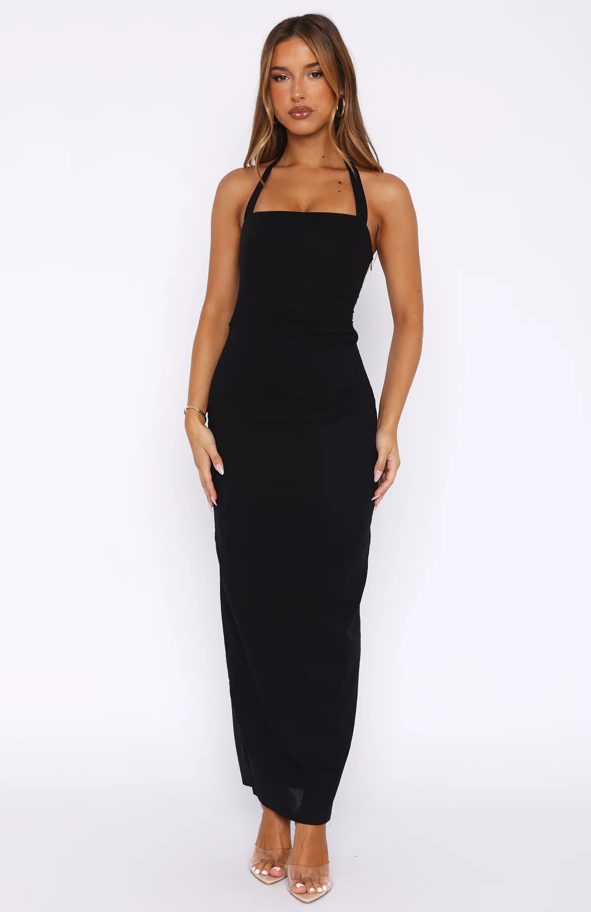 Counting On It Halter Maxi Dress Black - Image 2