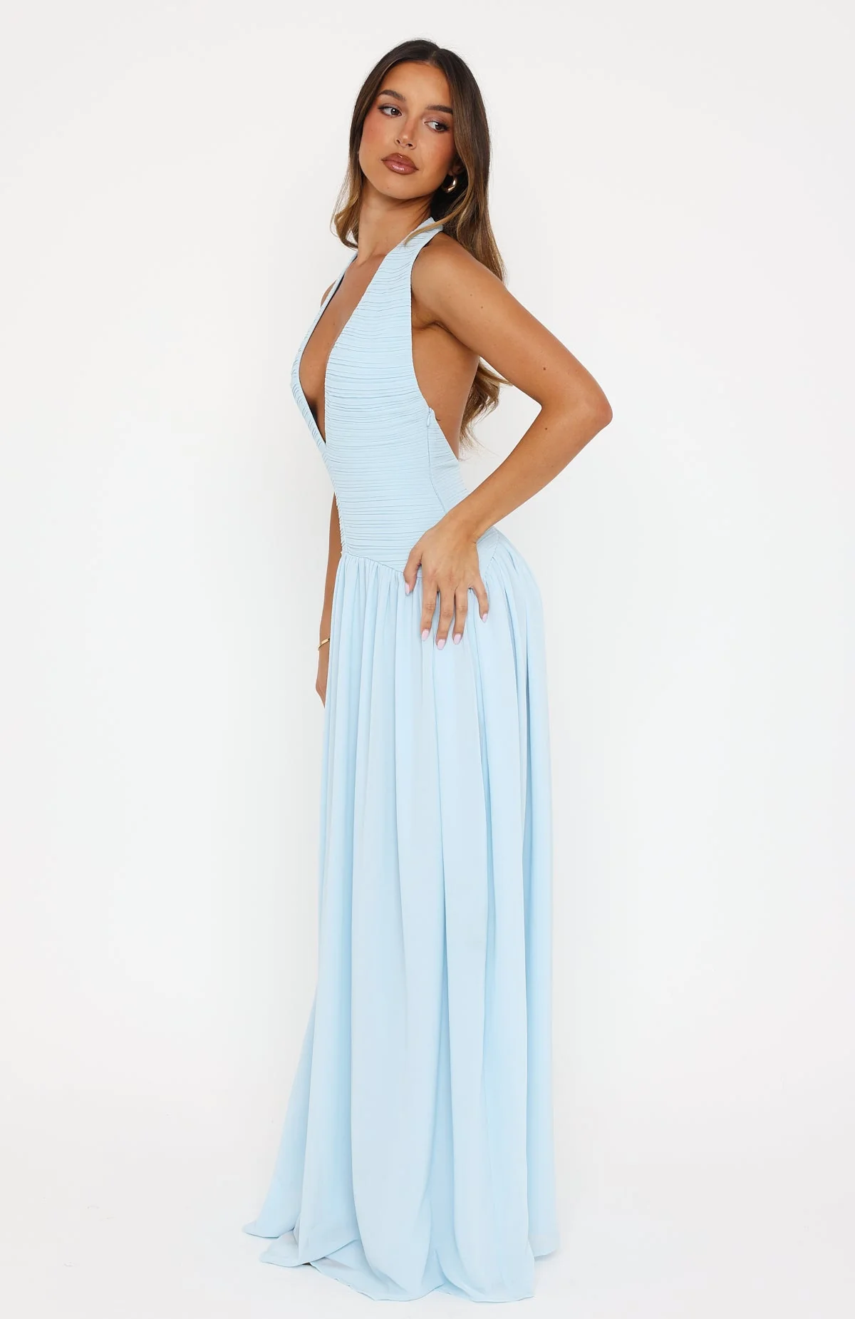 Dancing Dazzle Maxi Dress Baby Blue - Image 4