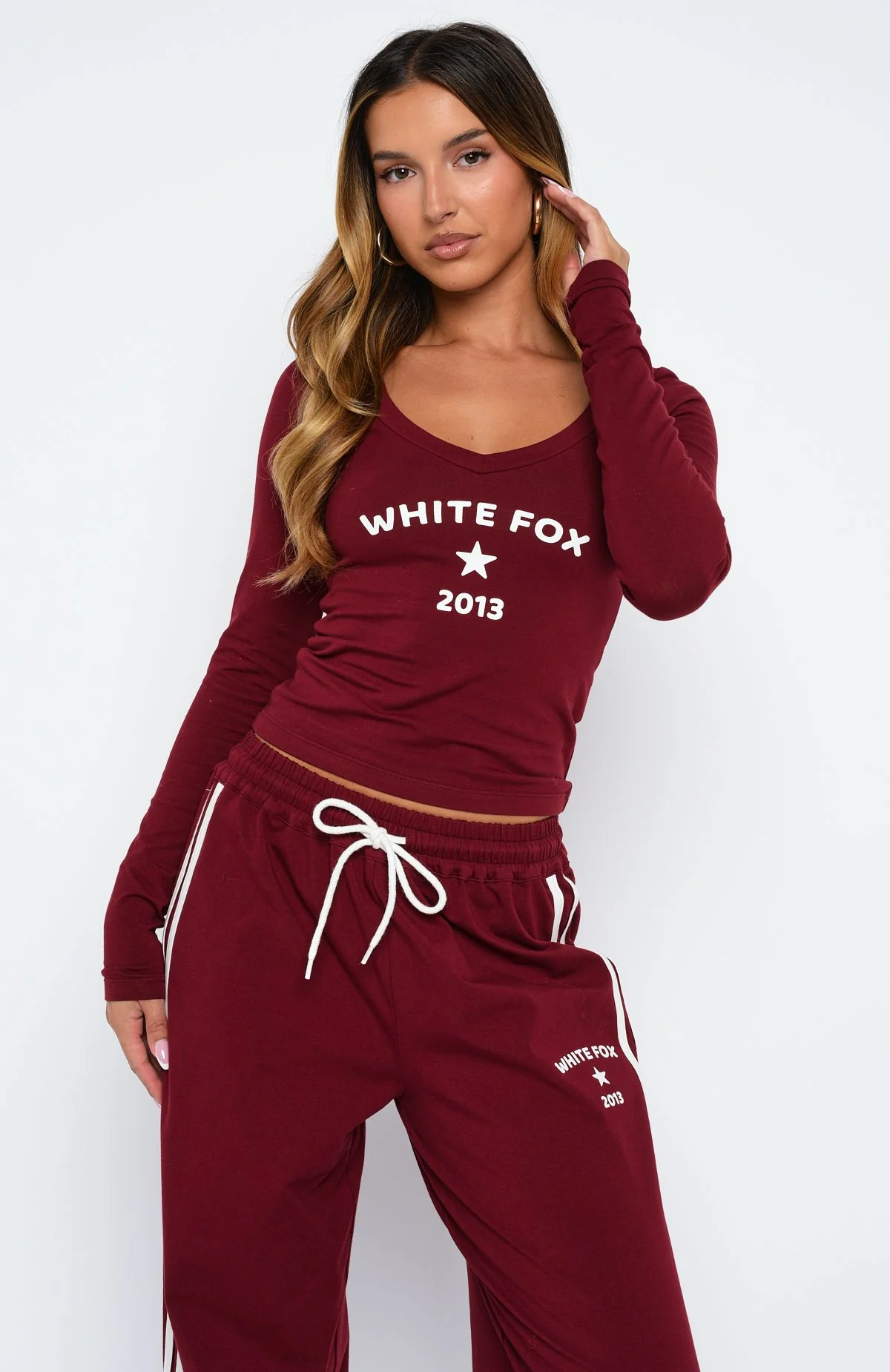 Found You Out Long Sleeve Top Burgundy - Image 2