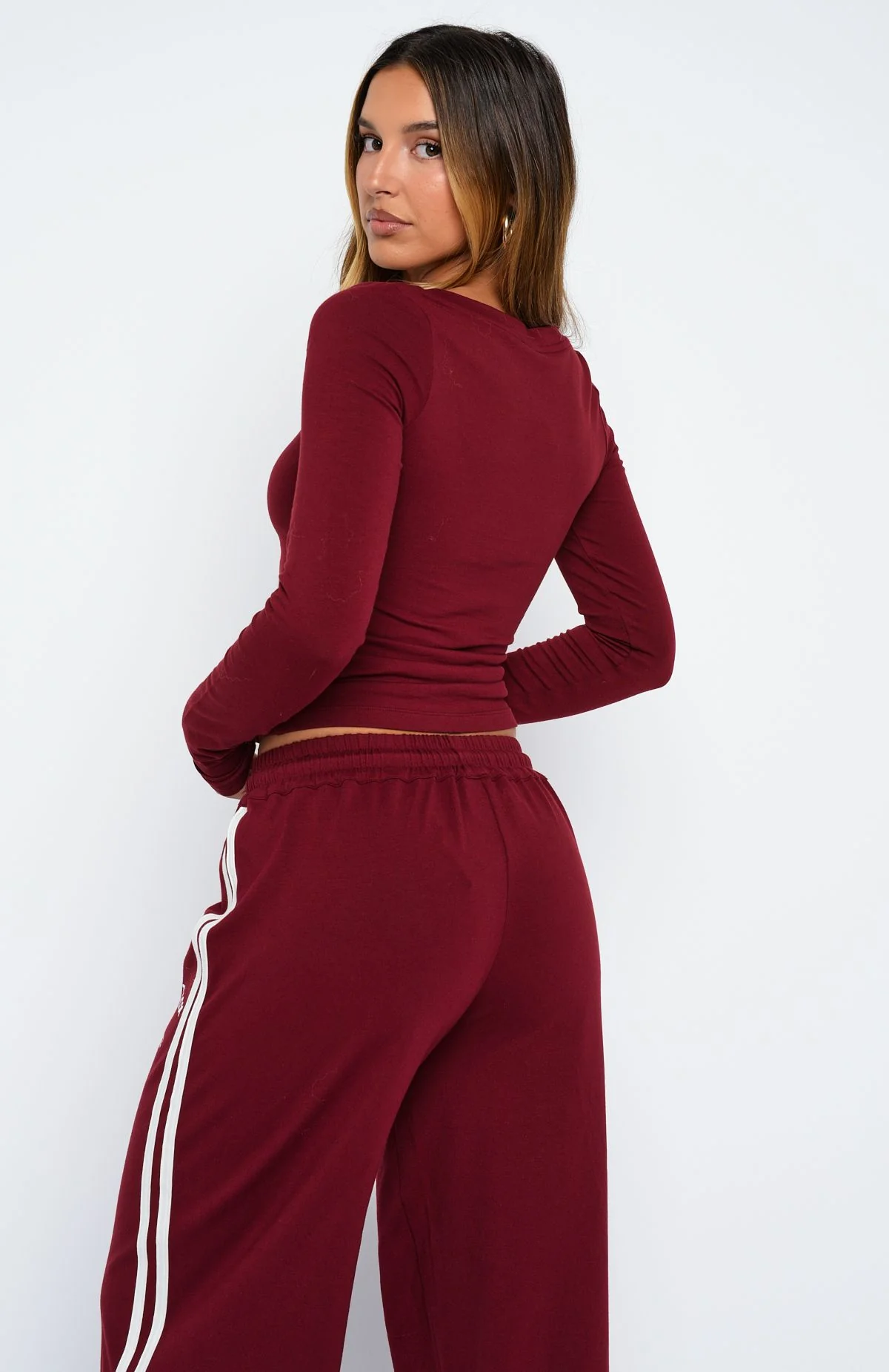 Found You Out Long Sleeve Top Burgundy - Image 4