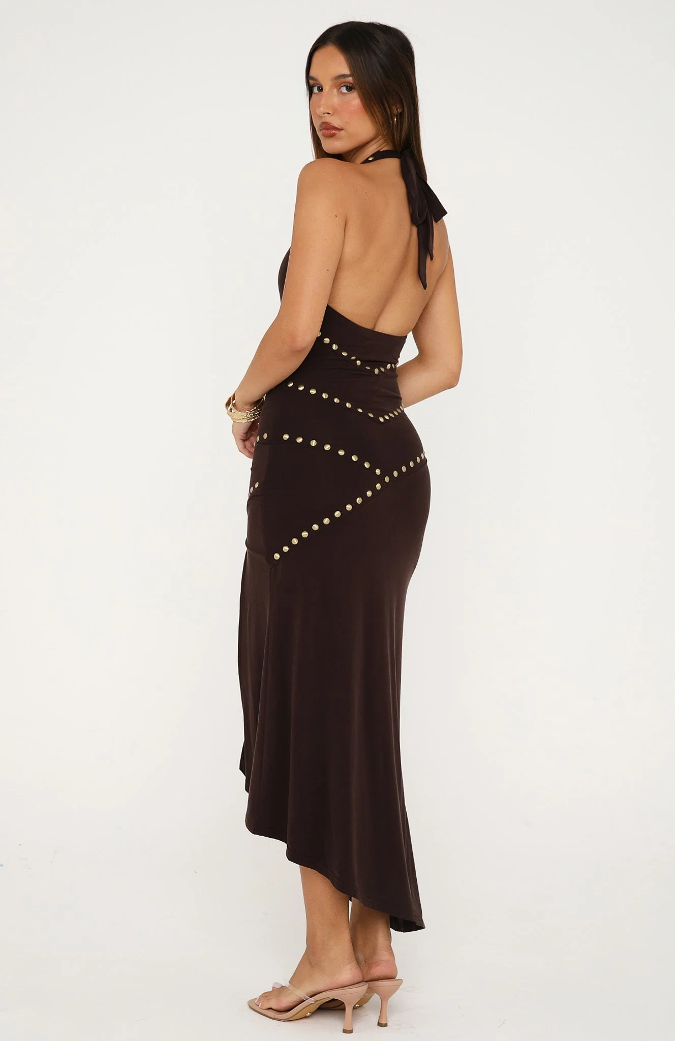 Hot To Handle Midi Dress Chocolate - Image 6