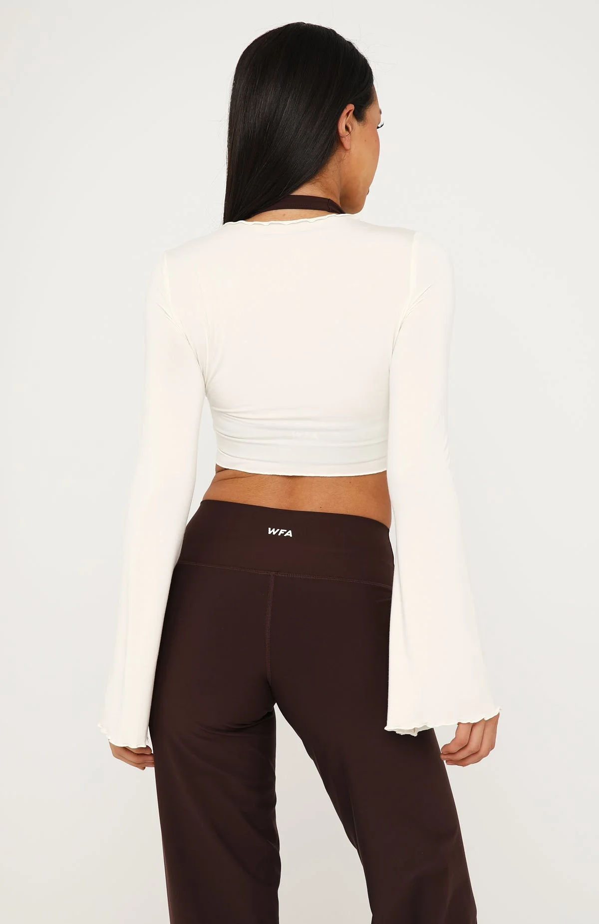 In A Minute Long Sleeve Tie Front Top Cream - Image 5