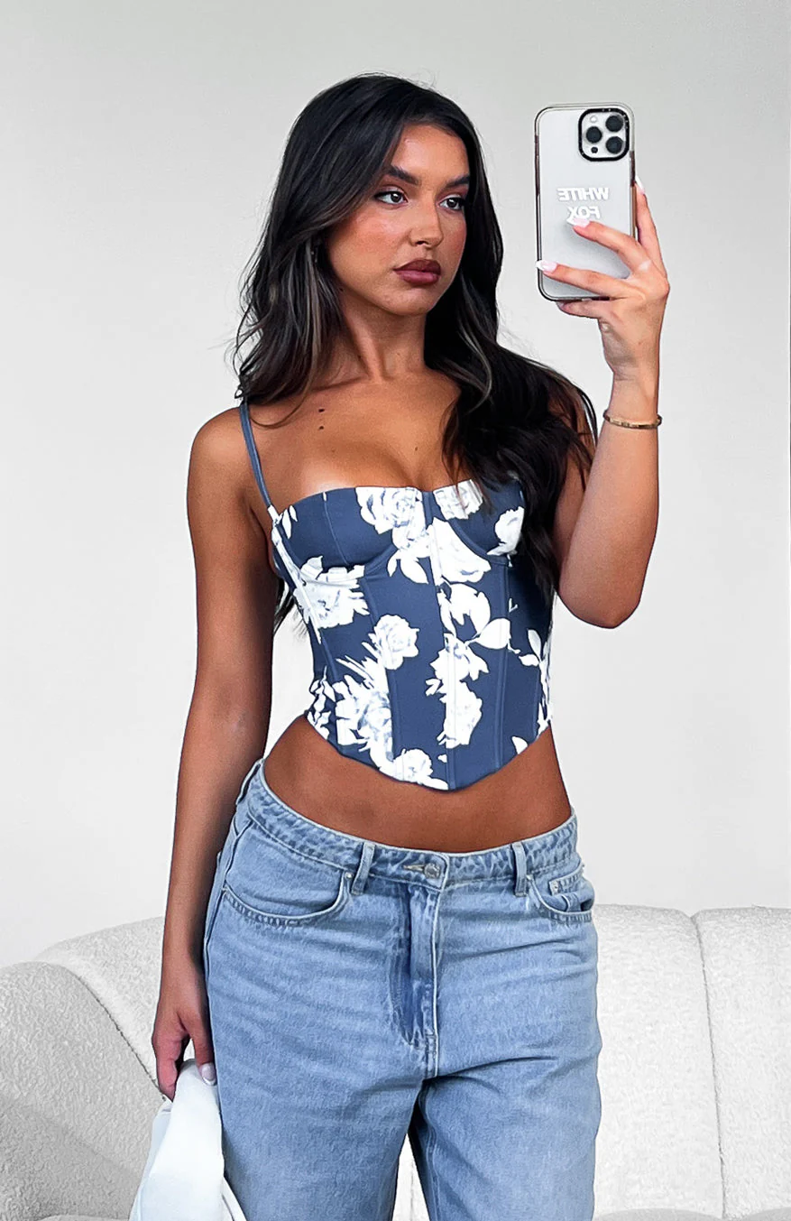 In The Morning Bustier Navy Rose - Image 6