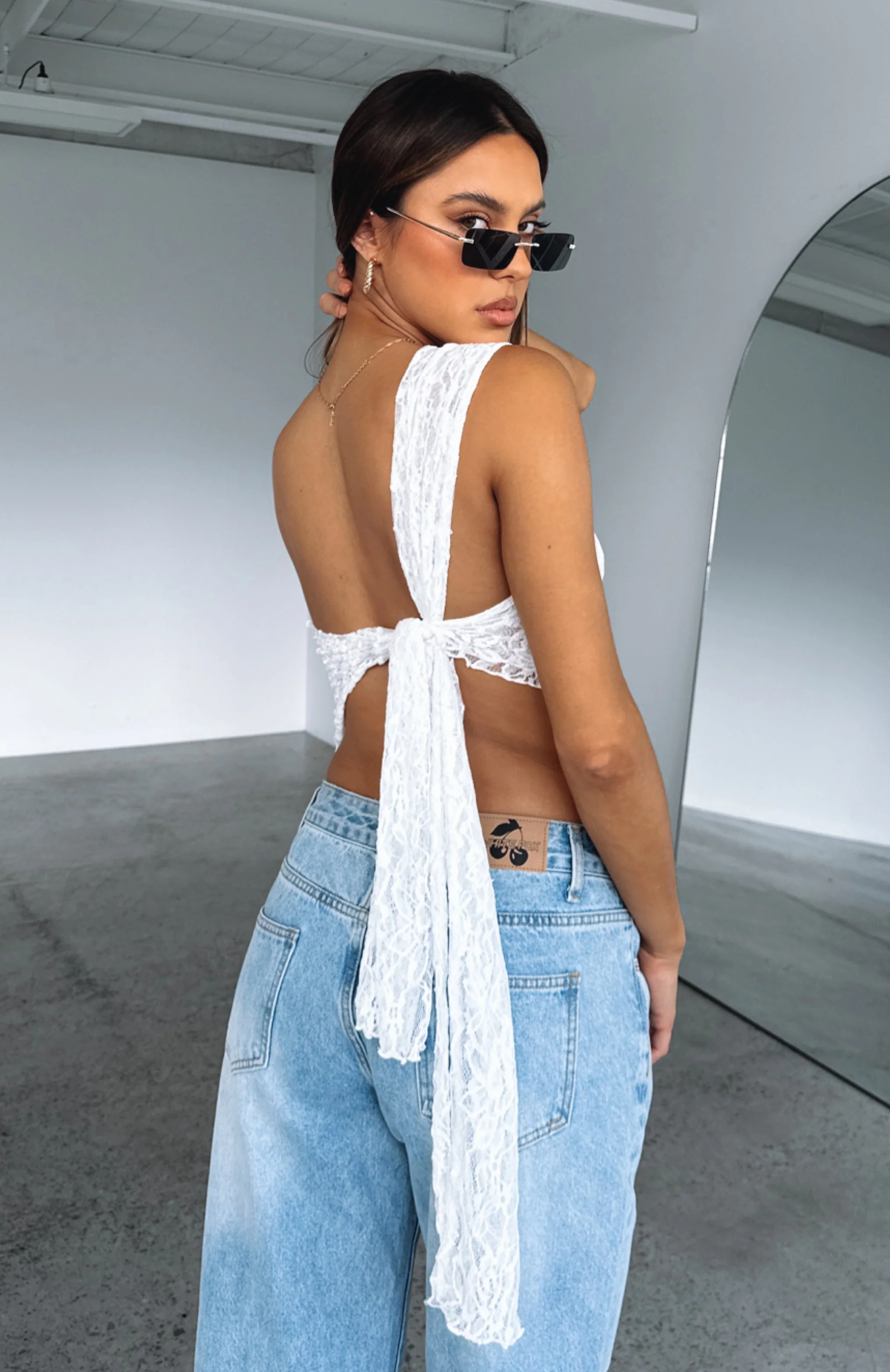 It's A Love Story Lace Top White - Image 5