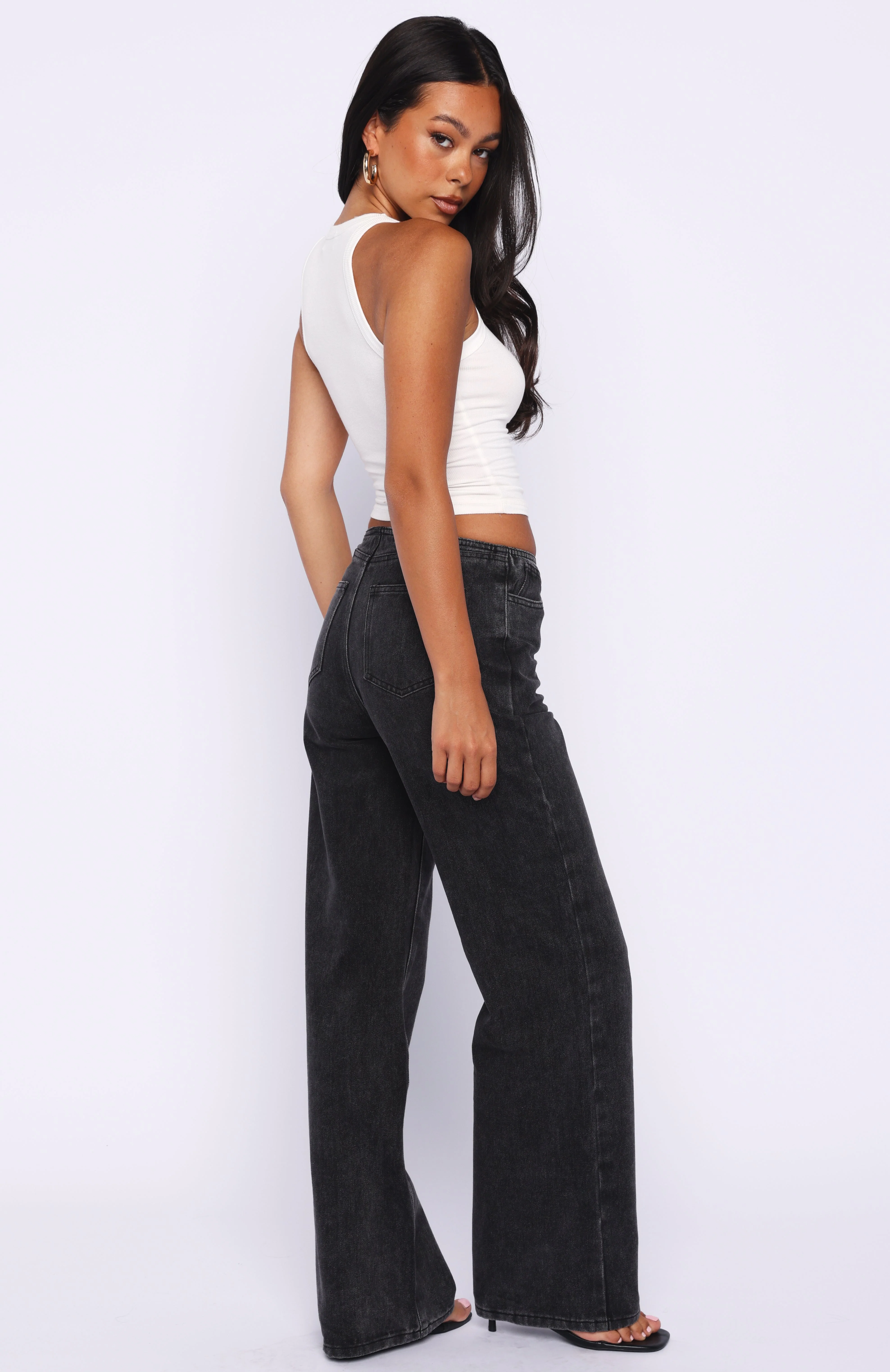 Jasmine Mid Rise Straight Leg Jeans Black Acid - Image 4