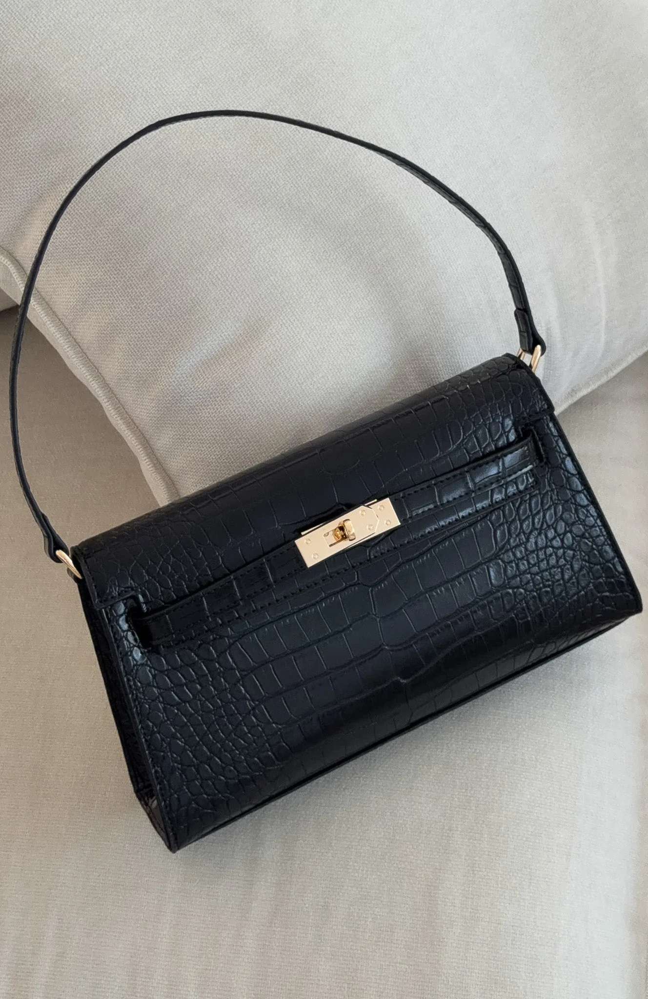 Jesse Shoulder Bag Black Faux Croc - Image 5