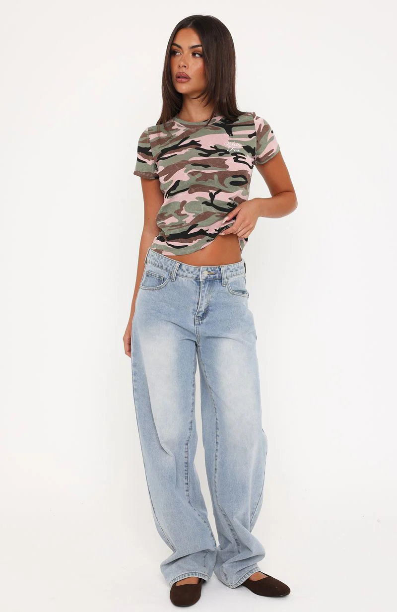 Keeping Track Relaxed Baby Tee Camo Print - Image 6