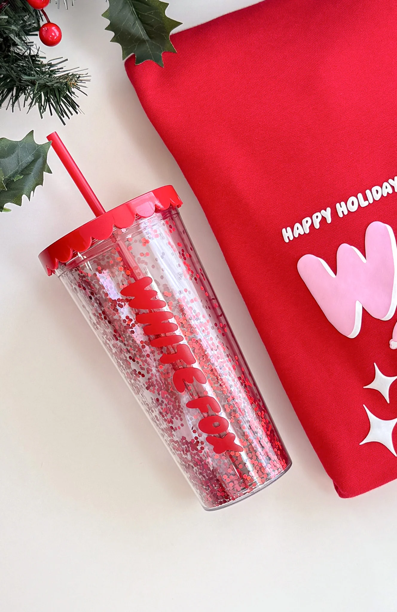 Kylen Tumbler 700ml Red Glitter - Image 2