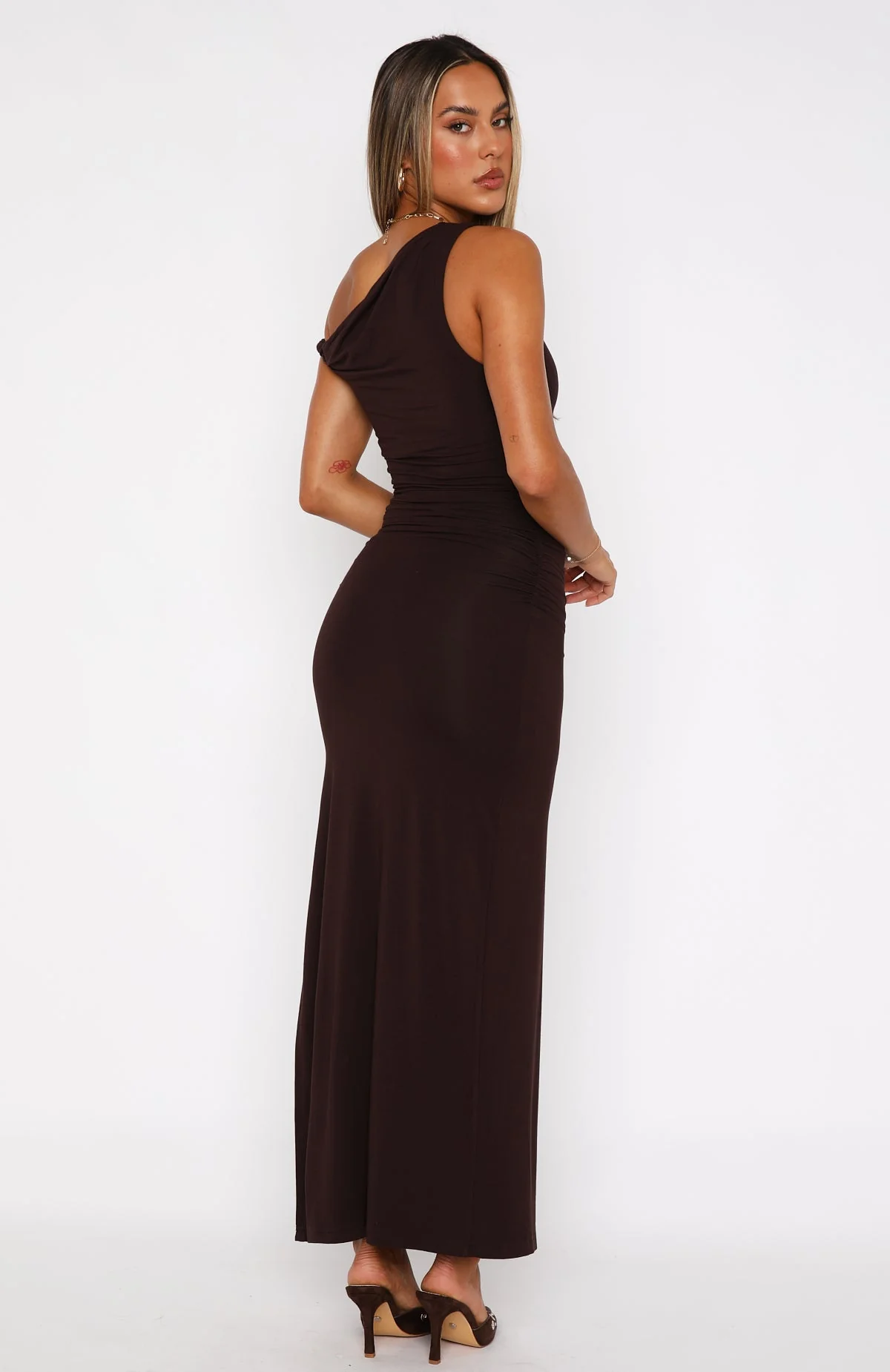Little Bit Dramatic Maxi Dress Dark Chocolate - Image 4