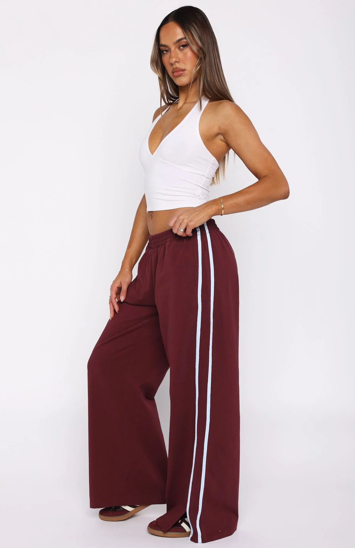 Make Me Promises Pants Burgundy - Image 3