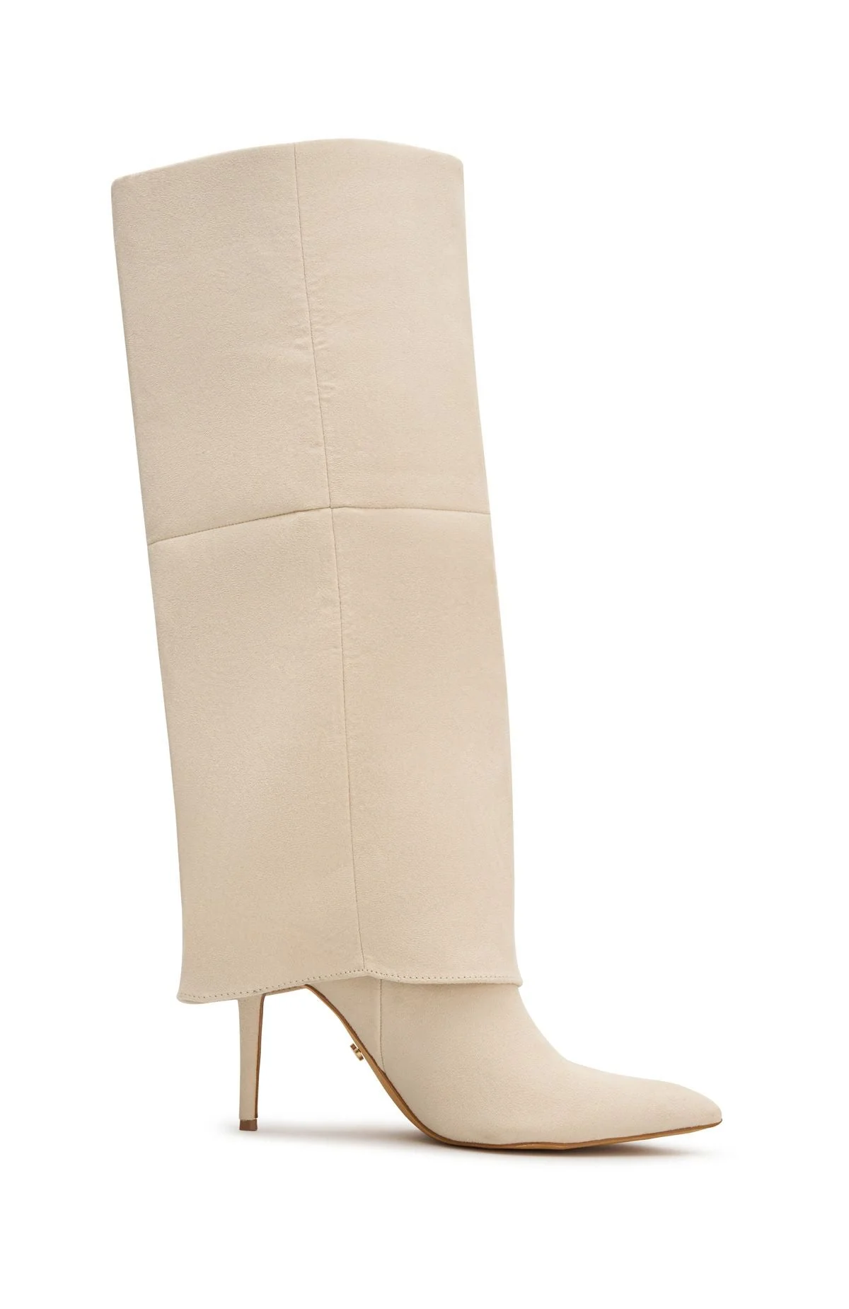 Milos Knee High Boots Nude Faux Suede - Image 3