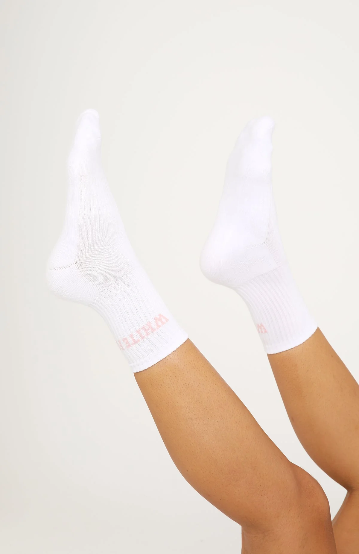 No Convincing Socks 2 Pack White/Choc/Dusty Pink - Image 2