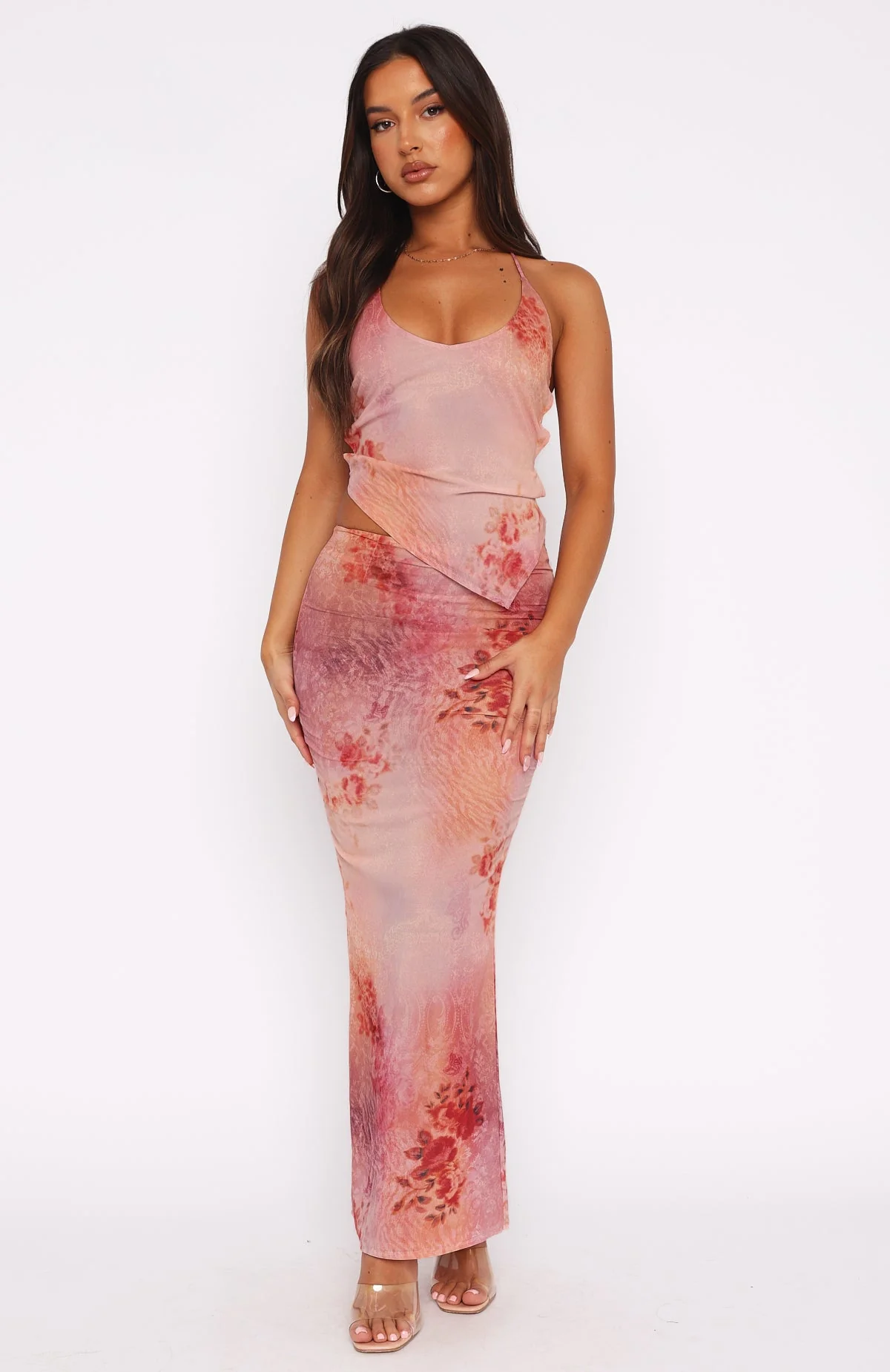 No Later Maxi Skirt Peach Nectar - Image 2