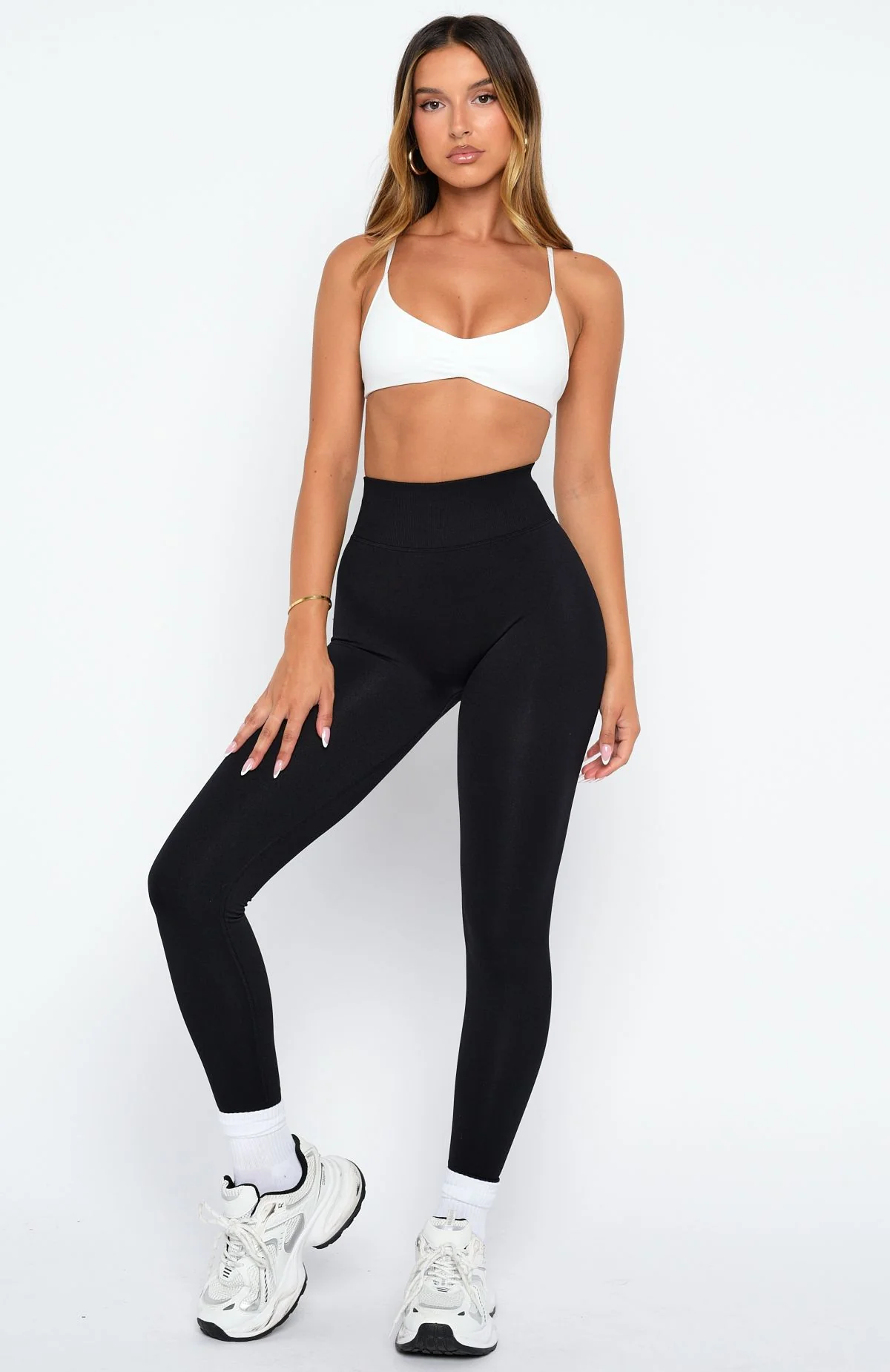 Rush Seamless Sports Bra White - Image 6