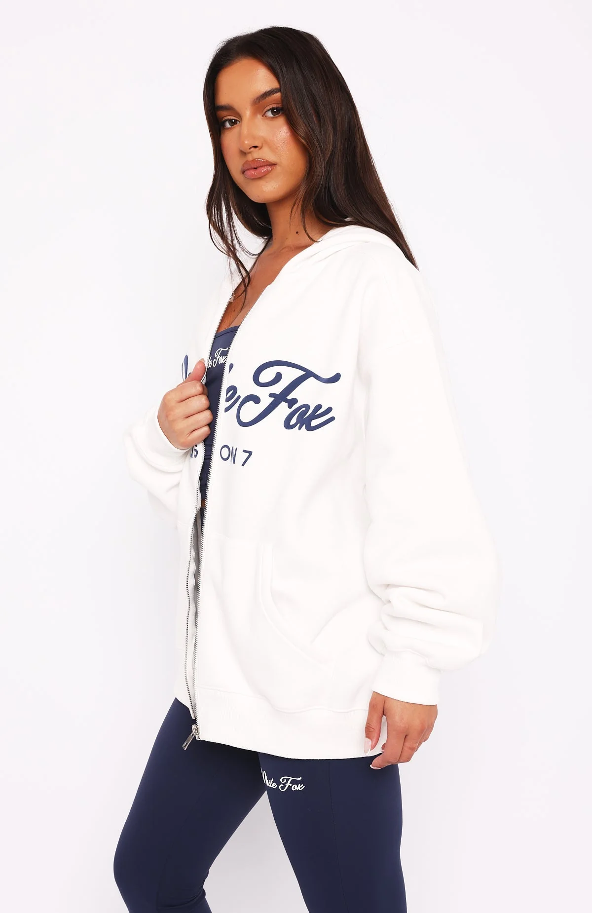Season 7 Zip Front Hoodie Snow - Image 4
