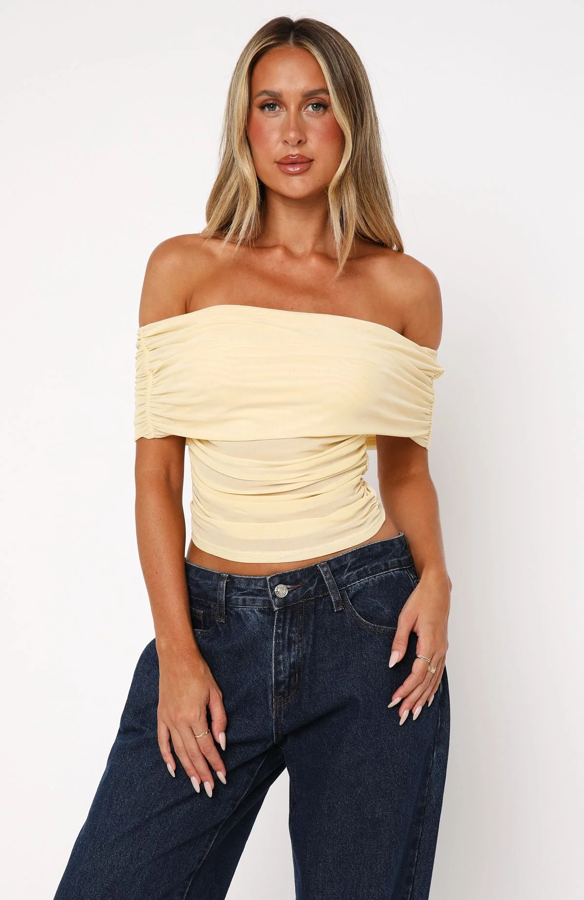 Show Out Mesh Top Lemon - Image 2