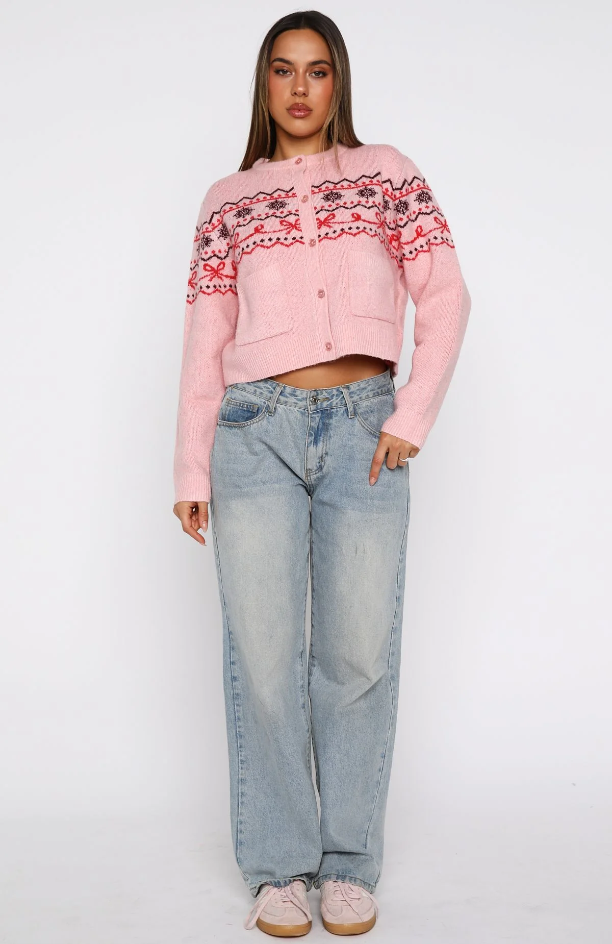 Snowflake Cuddles Knit Cardigan Blossom - Image 7