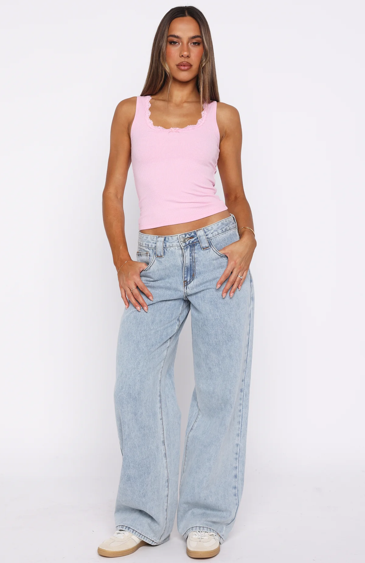 Spotted You Tank Ribbed Top Baby Pink - Image 5
