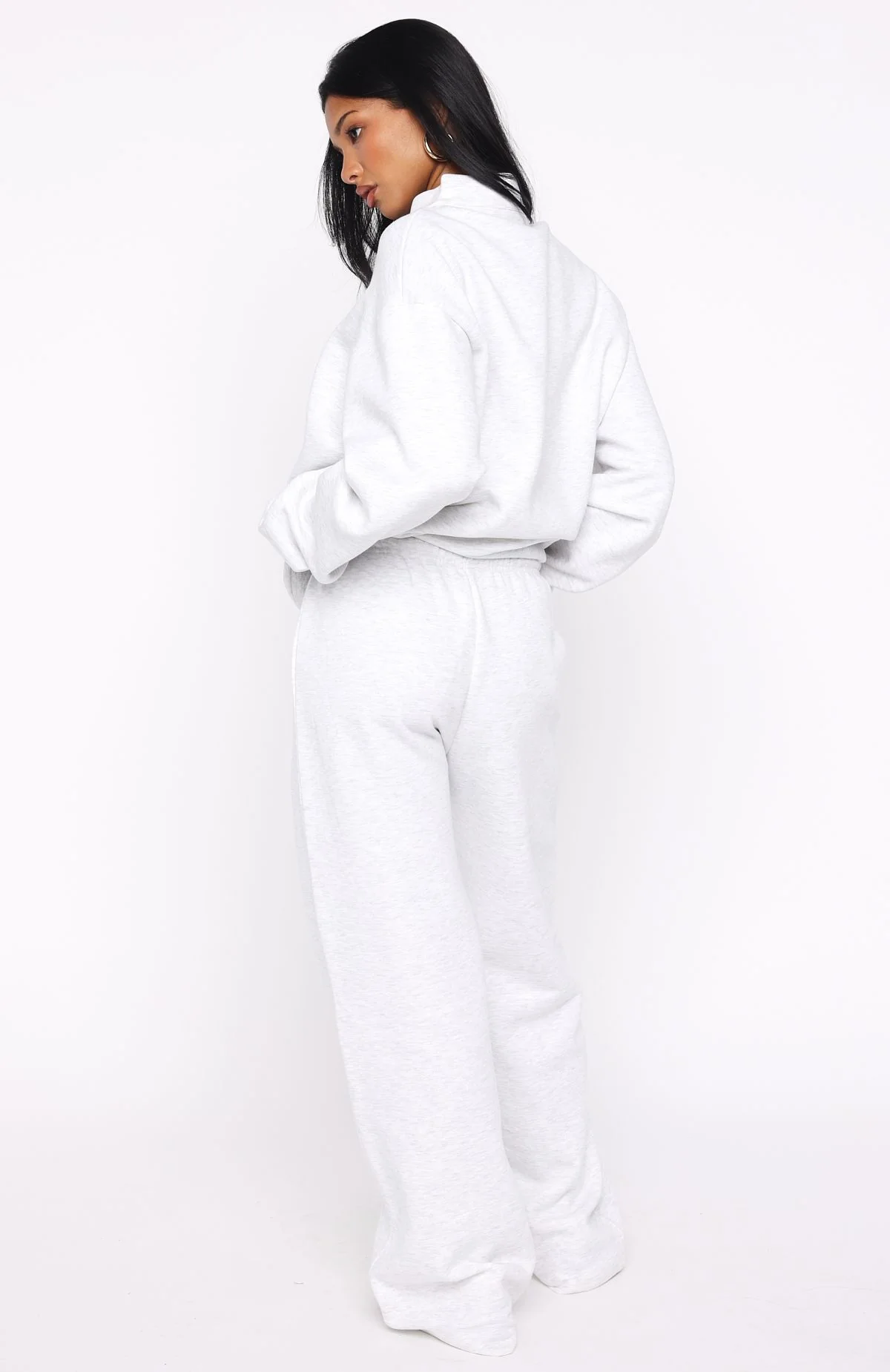 Standing My Ground Wide Leg Sweatpants Grey Marle - Image 4