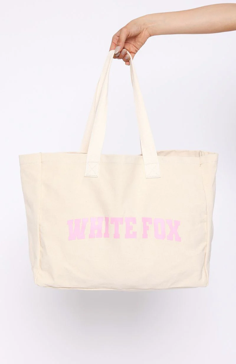 Stepping Out Tote Bag Natural/Pink - Image 3