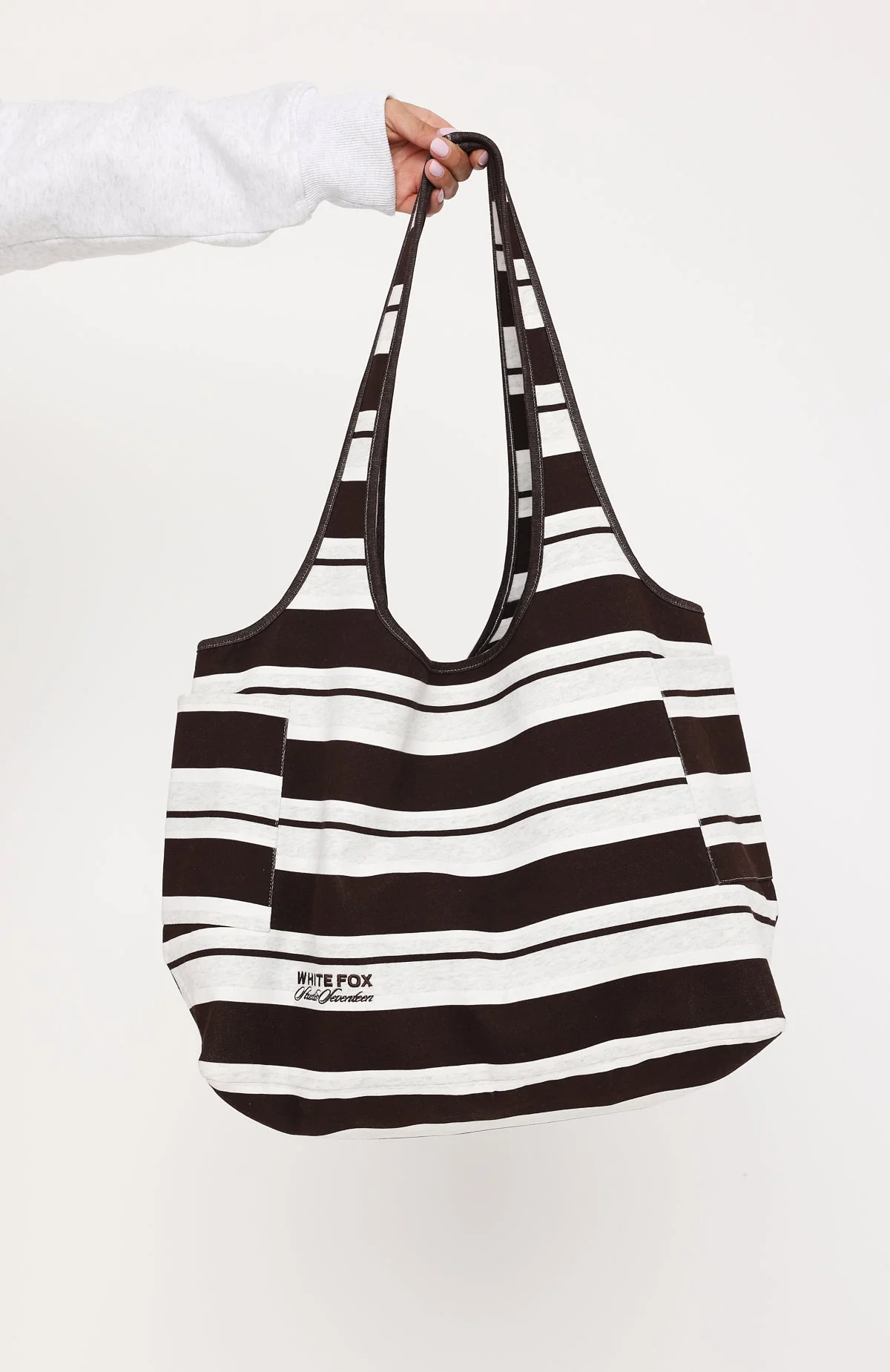 Studio 17 Jules Shoulder Bag Grey Marle Stripe - Image 5