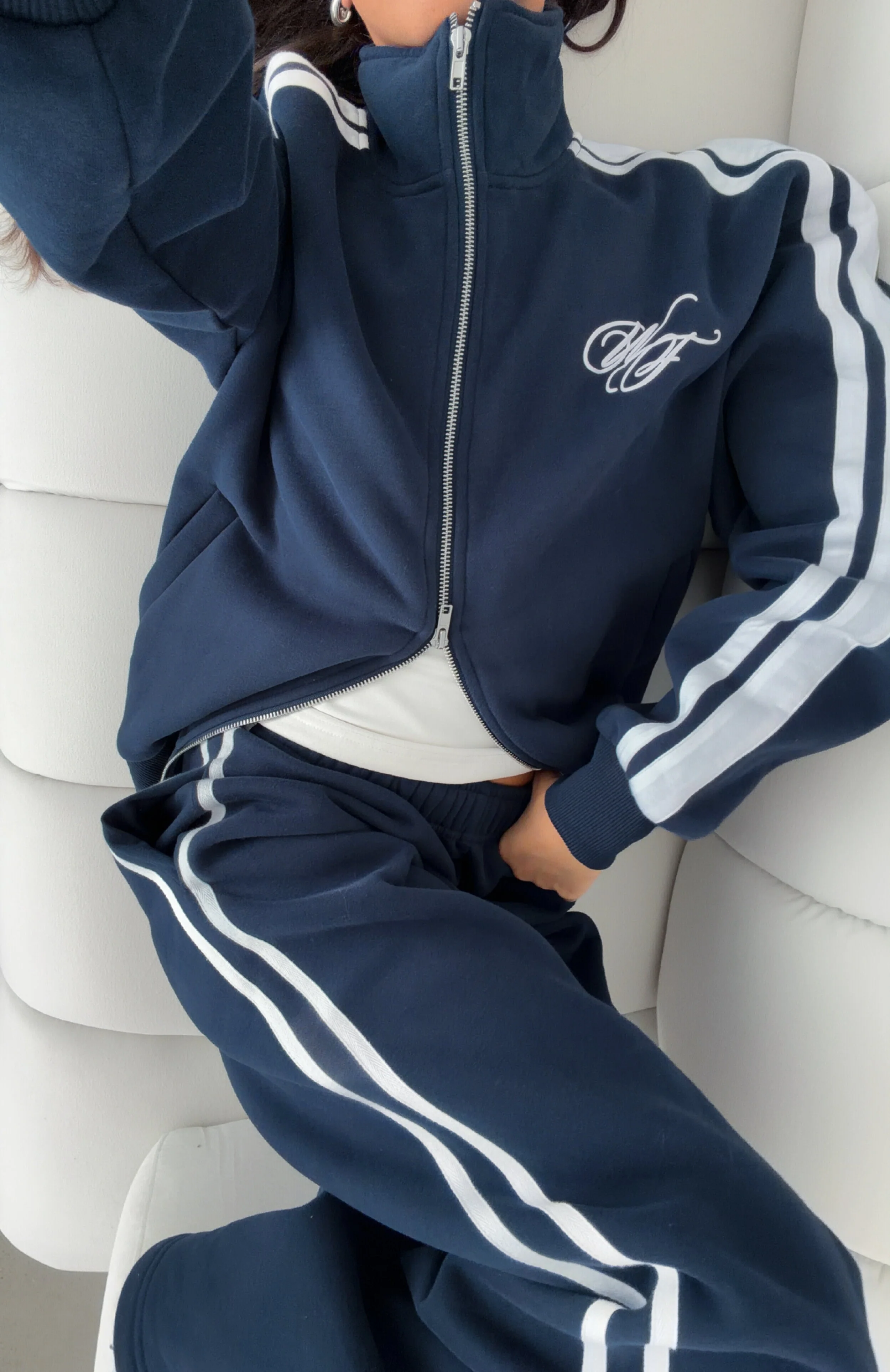 Studio 17 Odessa Oversized Zip Jacket Navy - Image 7