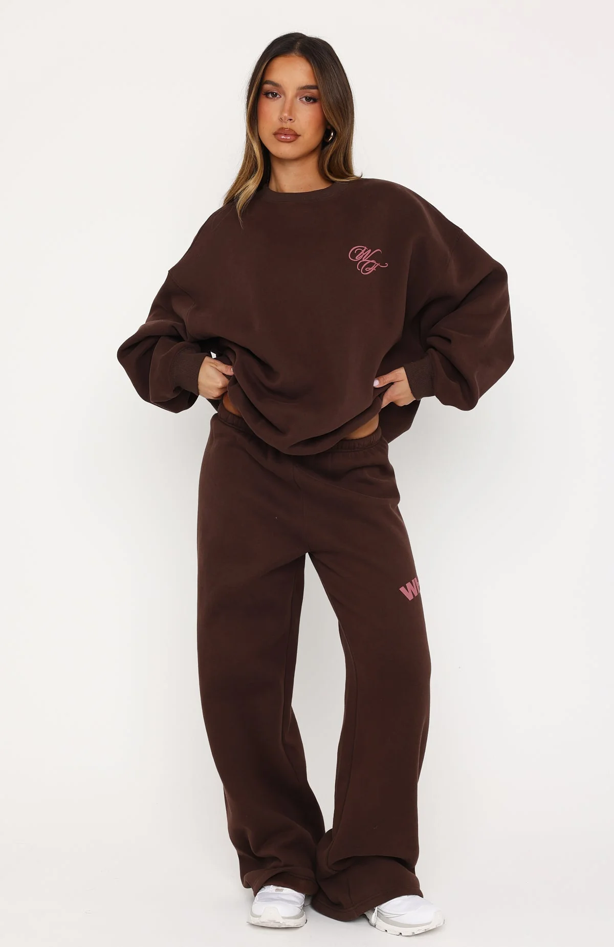 Studio 17 Raven Oversized Drop Shoulder Sweater Chocolate - Image 5