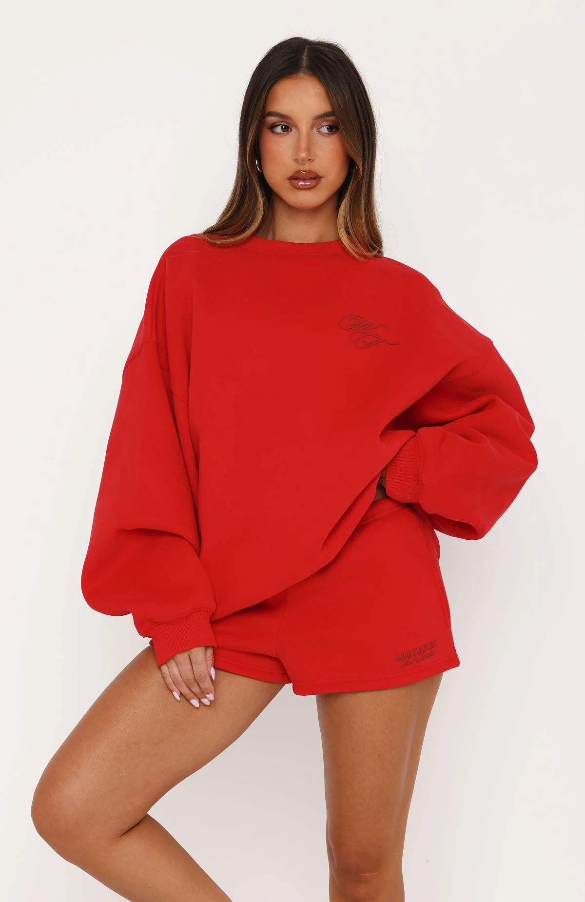 Studio 17 Raven Oversized Drop Shoulder Sweater Red - Image 3