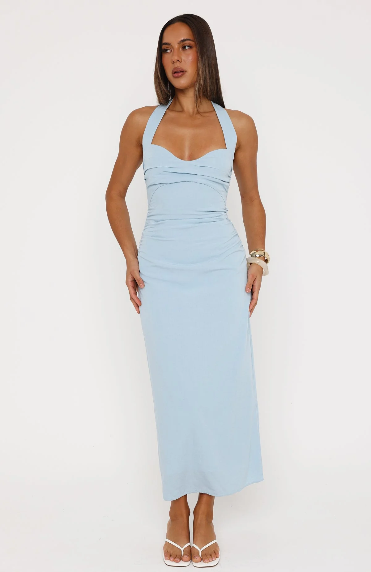Sweet Glow Midi Dress Baby Blue - Image 3