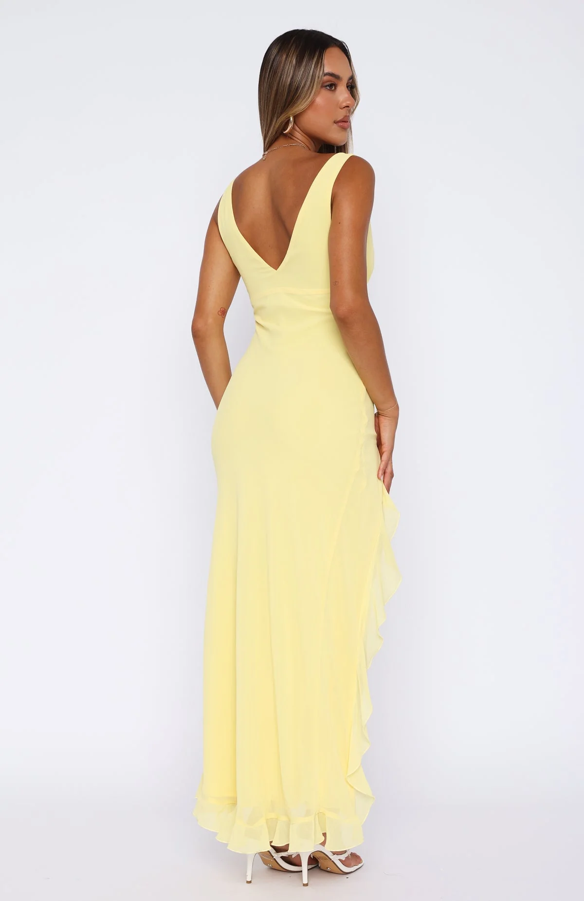 Tell Me Everything Maxi Dress Lemon - Image 4