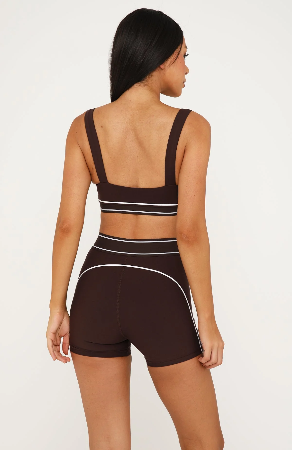 Tense Sports Bra Dark Chocolate/White - Image 5
