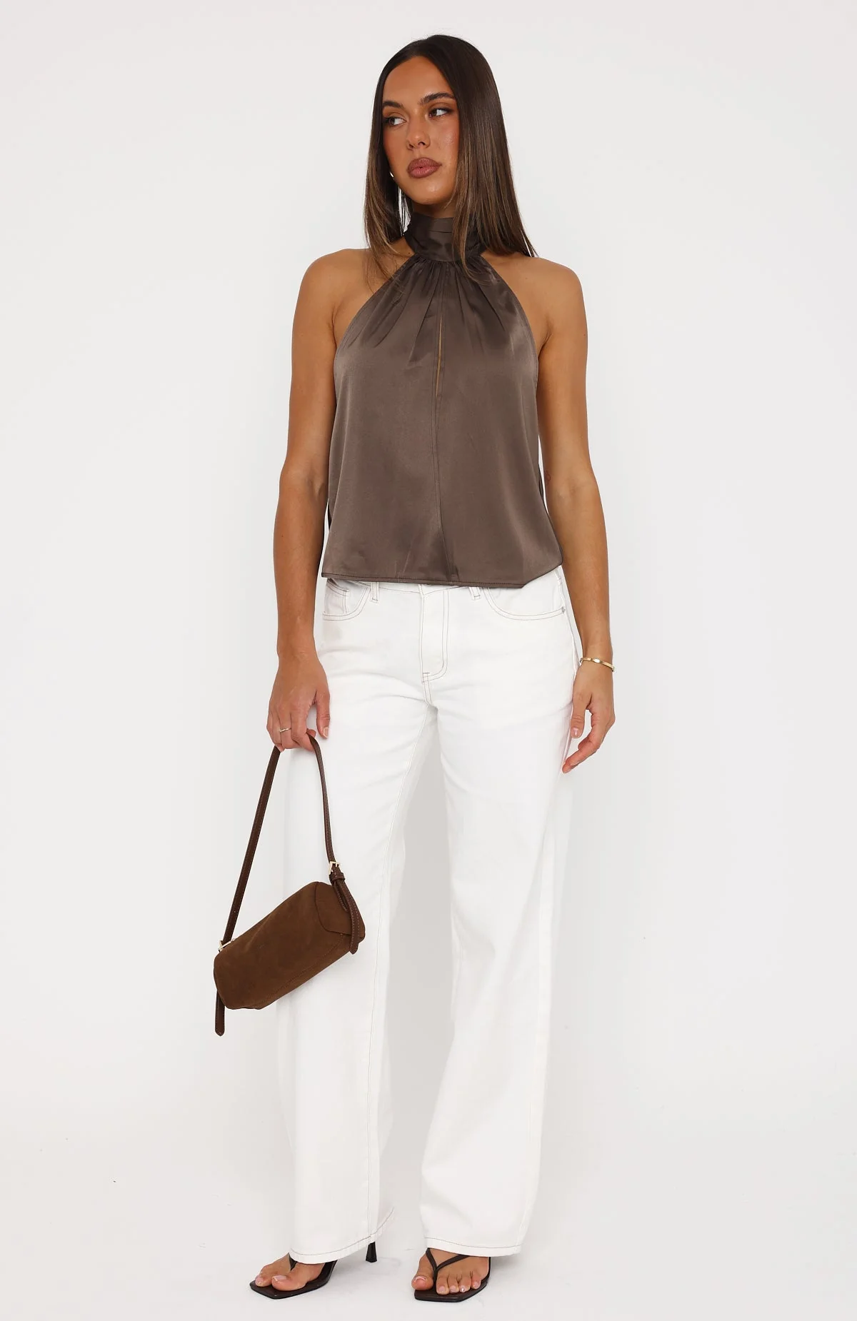 Too Sweet Halter Top Mocha - Image 6